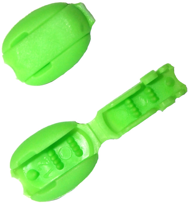 Fluoreszierende Kordelenden, bis 5mm Kordeldurchmesser #30 02 - fluoreszierende grün