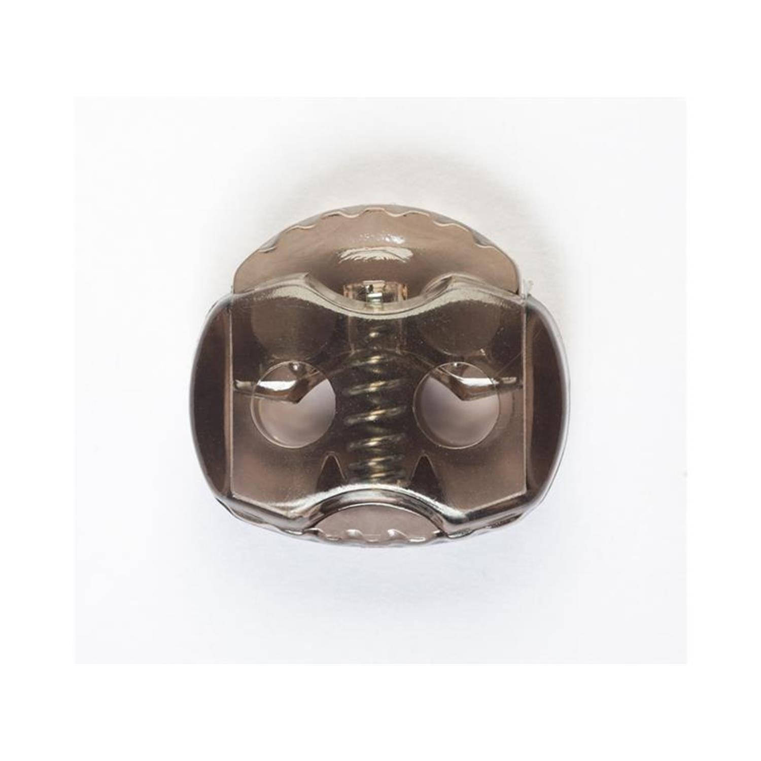 Kordelstopper (2-Loch), bis 3,5mm Kordeldurchmesser #01 21 - transparent/schwarz