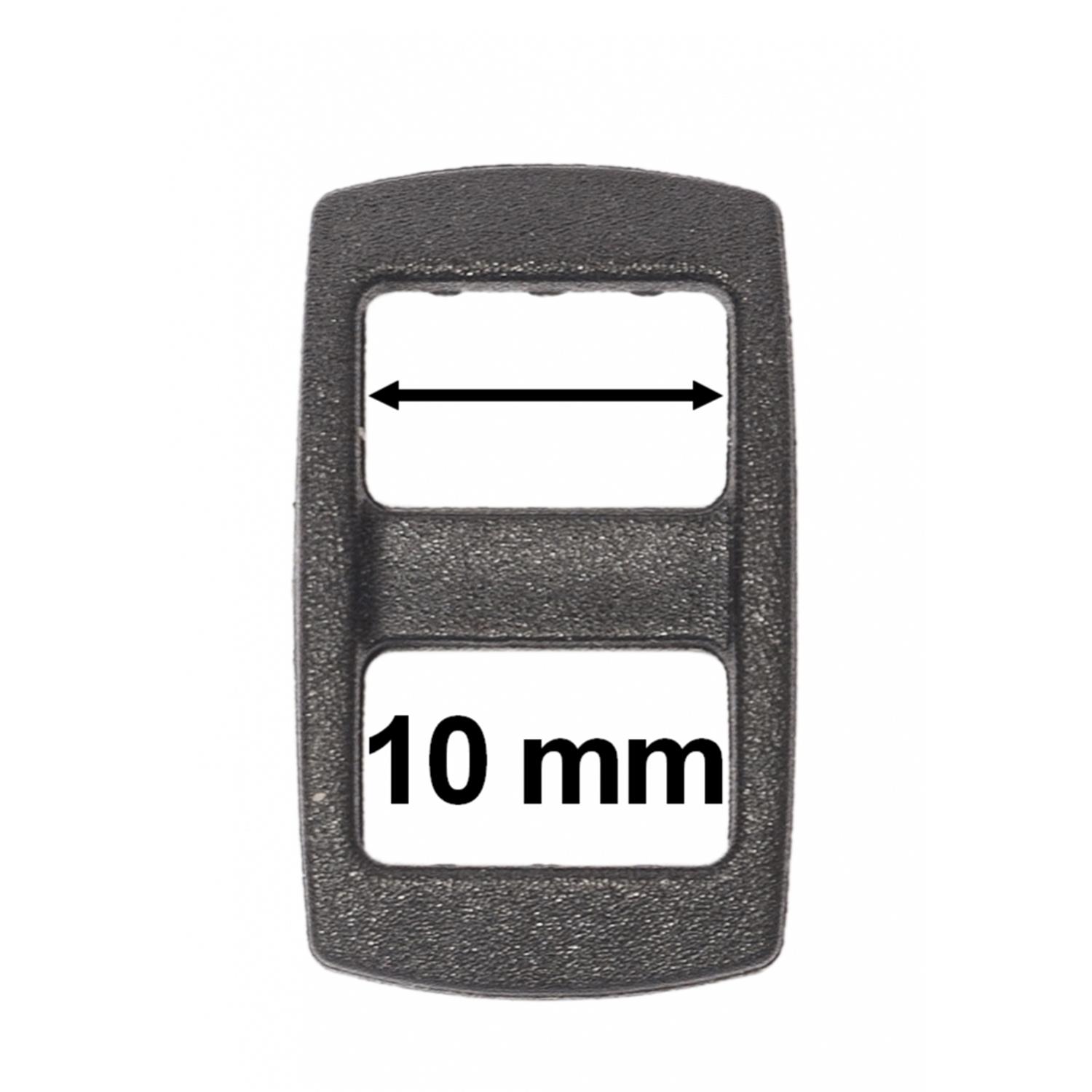 1 Stk. Regulator für Gurtband 10 mm breit, schwarz