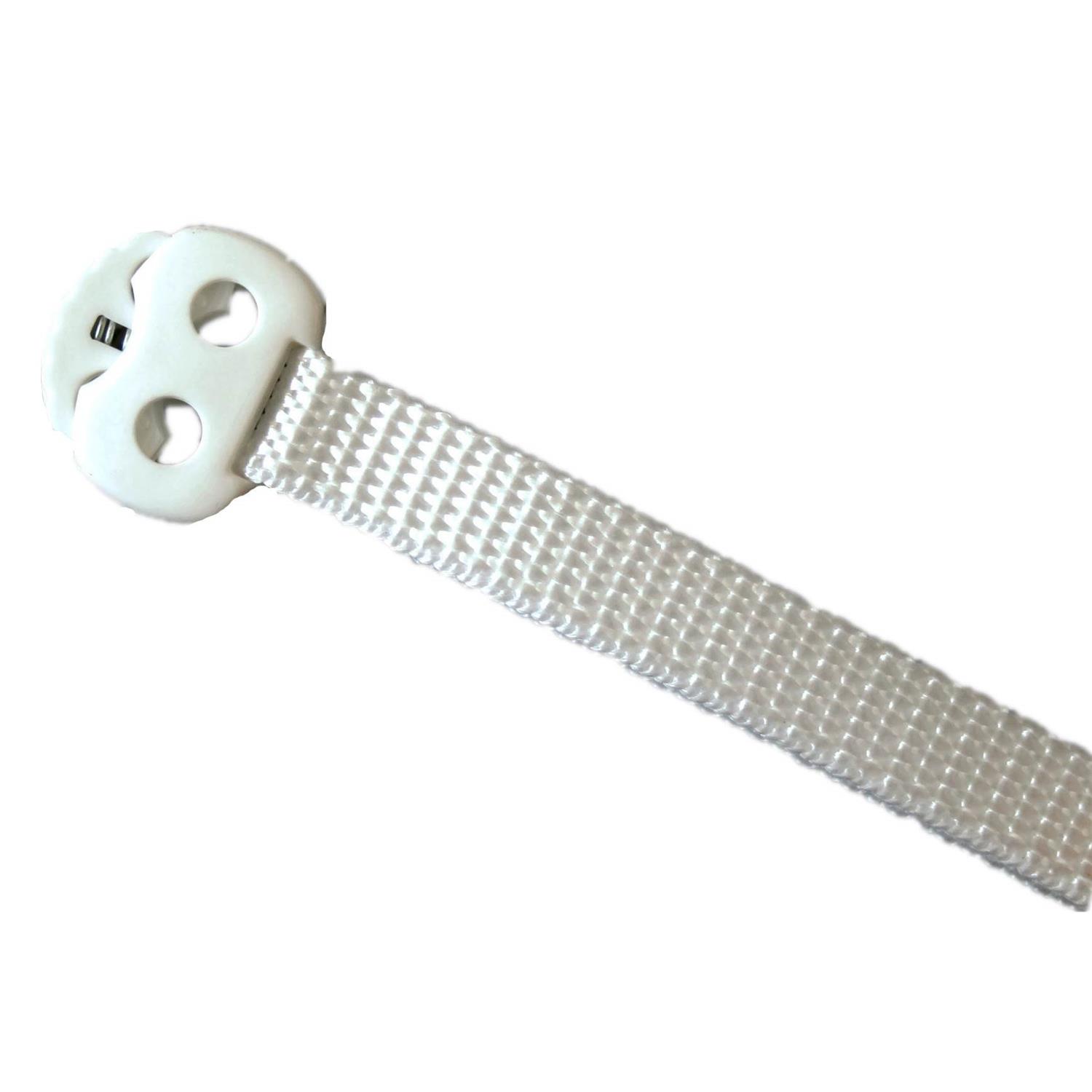 Kordelstopper (2-Loch),  5mm, mit Durchlass für Bänder #32 01 - weiß