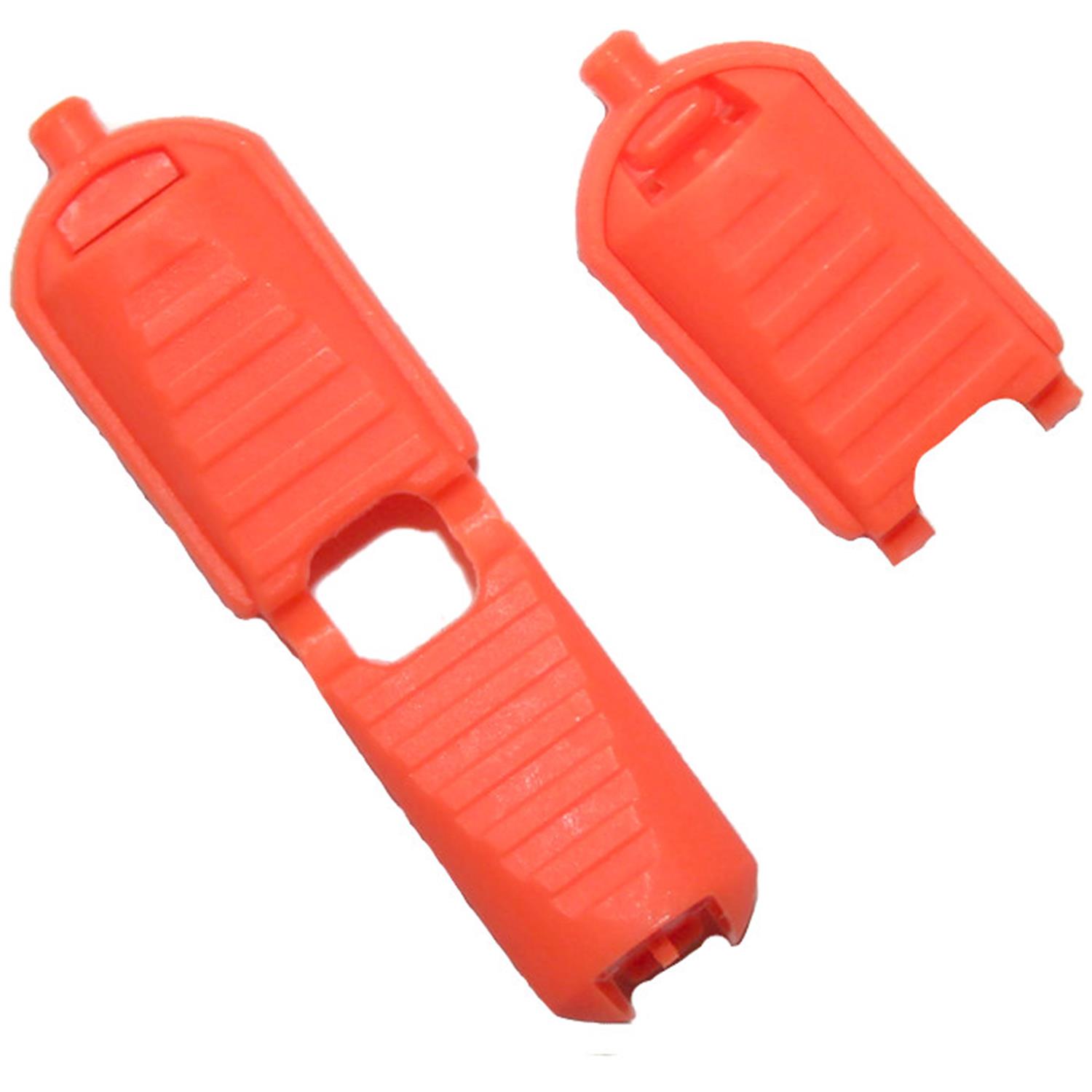 Fluoreszierende Kordelenden, bis 6mm Kordeldurchmesser #31 03 - fluoreszierende orange