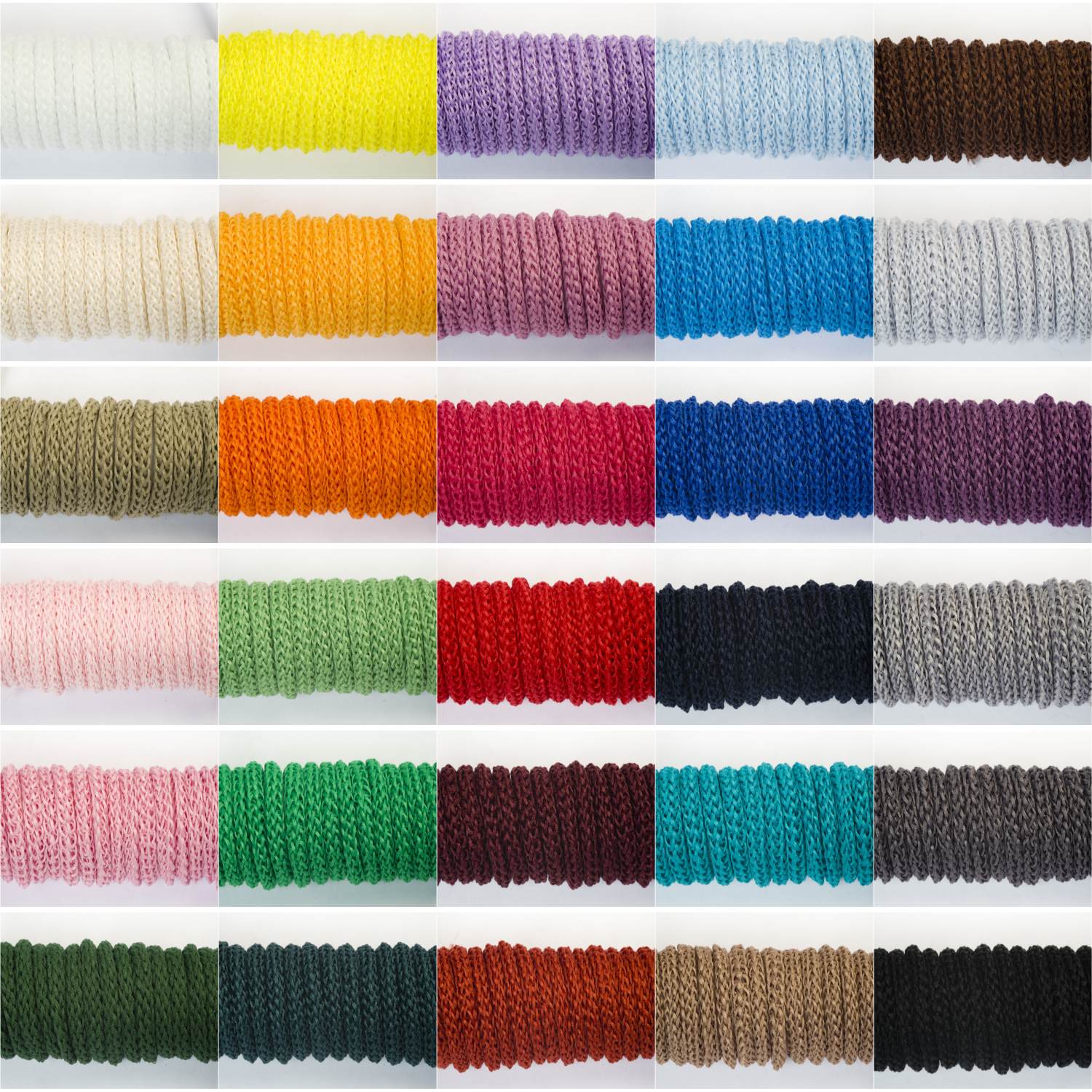 Polyesterkordel 6mm Ø 50 Meter Lang in 30 Farben