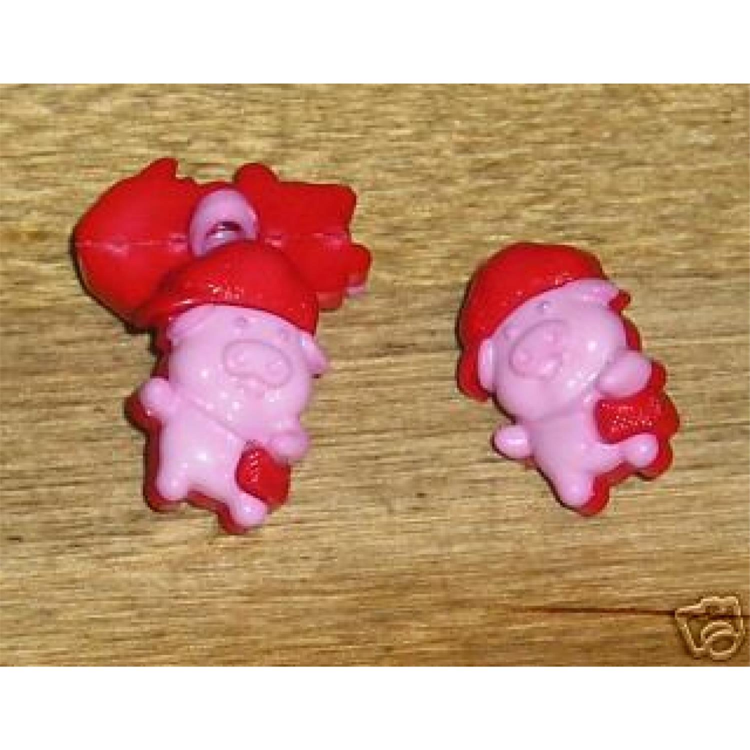 144 Stk. Kinderknöpfe "Schweinchen", rosa-rot (69)